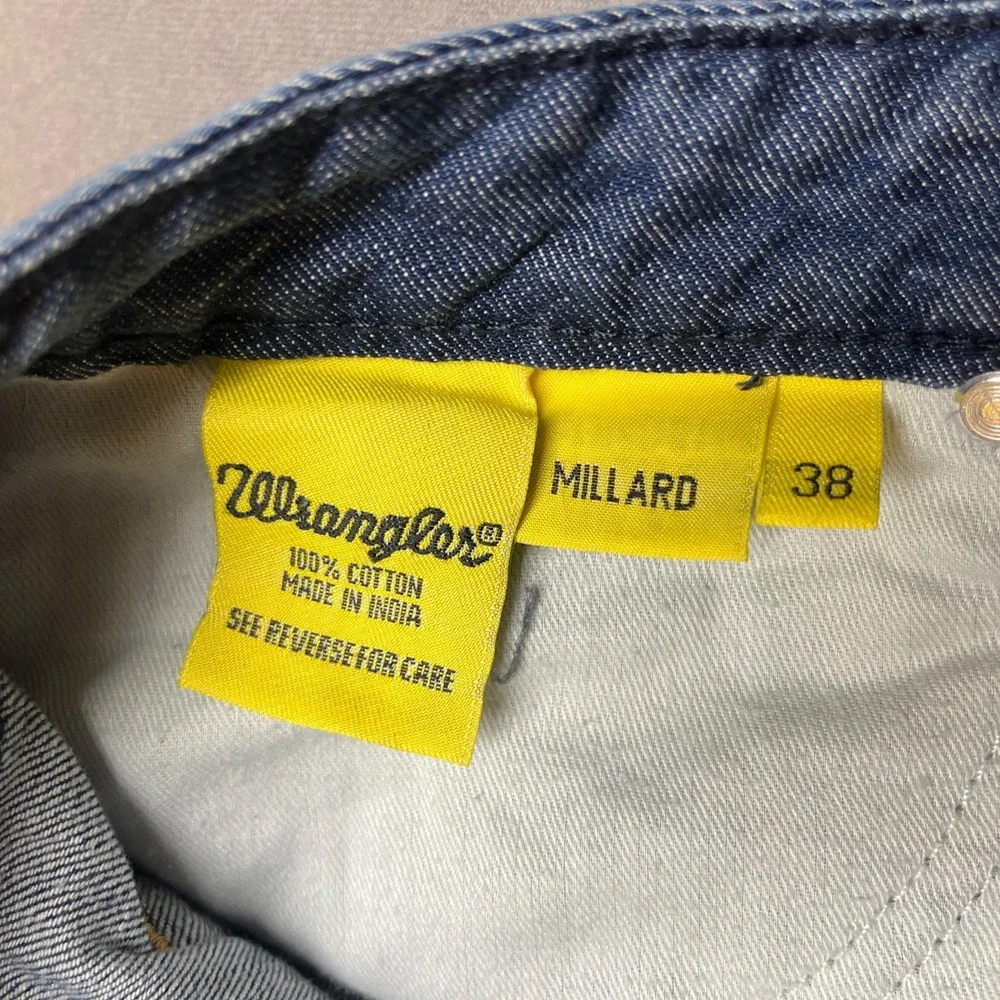 Wrangler Millard Jeans Mens 38 Blue Medium Wash Straight Leg Denim Zip FllyPants